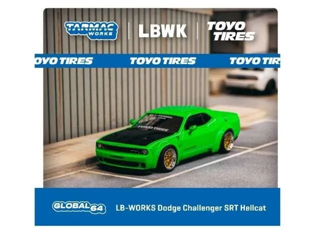 Tarmac Works 1/64 LB-WORKS Dodge Challenger SRT Hellcat Green