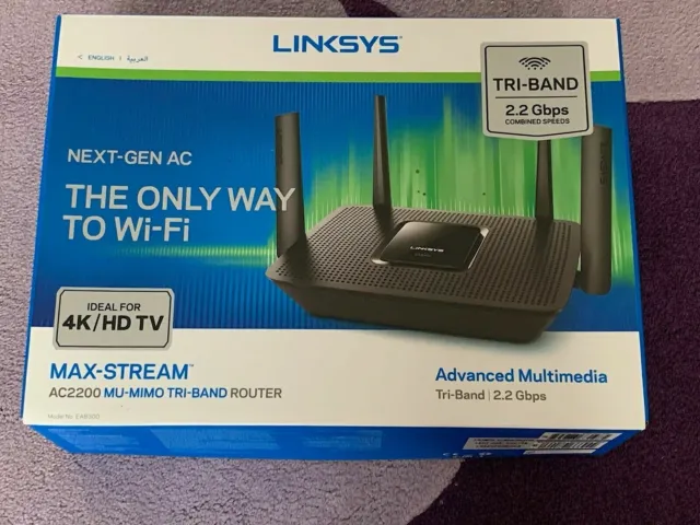 Linksys Tri-Band Wi-Fi Router for Home (Max-Stream AC2200 MU-MIMO Speedy Network