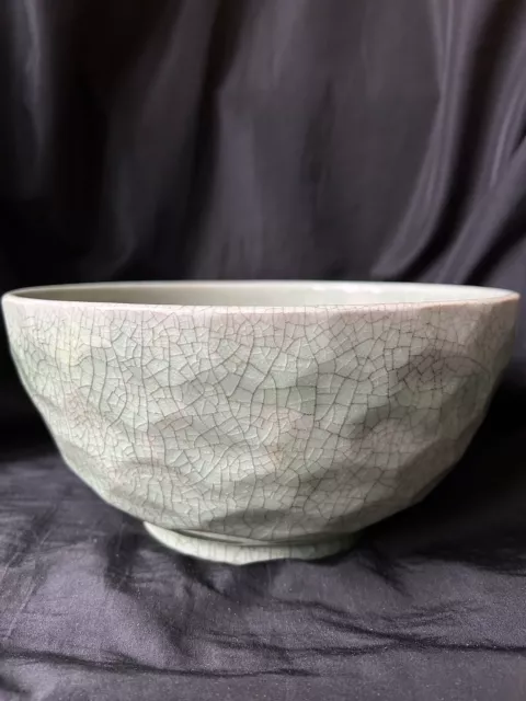 Chinese crackle line Green Celadon glazed large bowl D23/H10cm Song Ge Yao Style