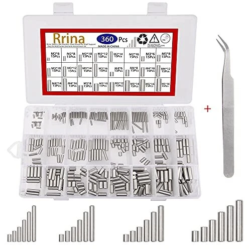 360Pcs 304 Stainless Steel Dowel Pin Shelf Support Peg Pin Rod Fasten E...