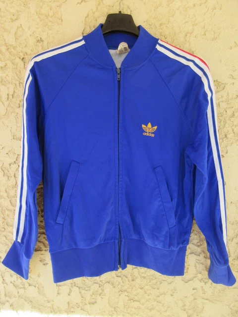 Short Et Débardeur De Sprint Vintage Equipe De France Ultron - Adidas Tricolore, Taille M, Satin - Occasion Deadstock