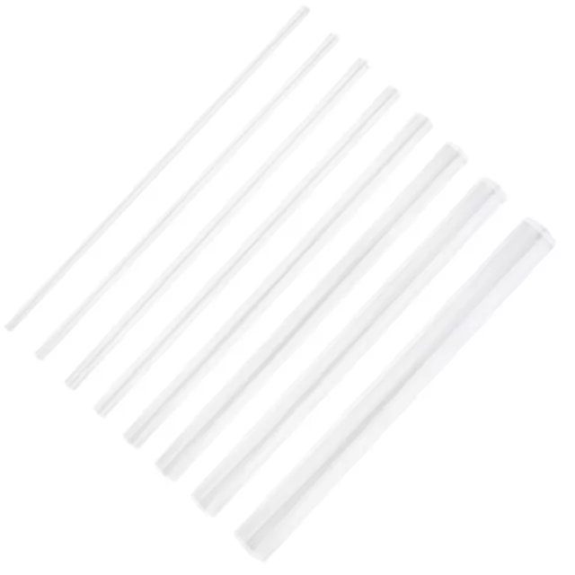 8 Pcs Transparent Acrylic Rod Clear Cake Toppers Perspex Bar Manicure