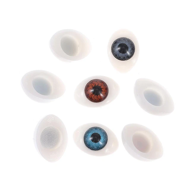 8Pcs Plastic Eyes Hollow Oval Flat Puppet Hollow Plastic Eyes  Reborn Dolls