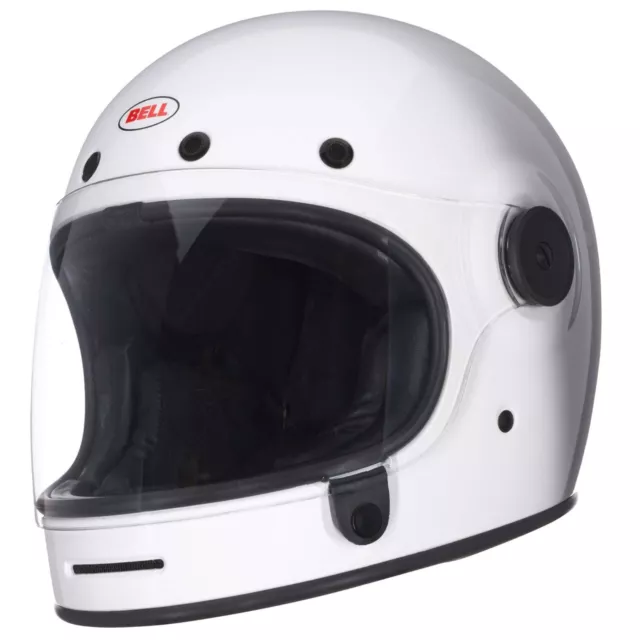 Bell Bullitt Gloss White S 55-56 Full Face Motorcycle Helmet Flat Shield Black