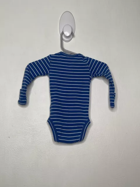 Carters One Piece Bodysuit Newborn Baby Boys Blue Stripe Long Sleeve