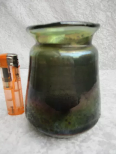 VINTAGE !!! Kunst Glas Vase - Handarbeit - irisierend -