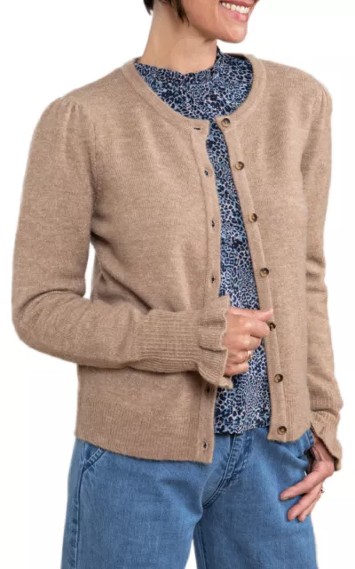 Lily & Me Womens Darcy Cardigan Taupe | Long Sleeve Full Length Sleeves With