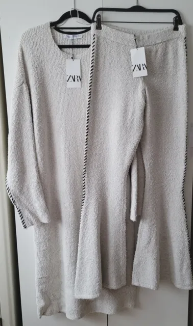 Zara Co-Ord Printed Set Pants Shirt New M