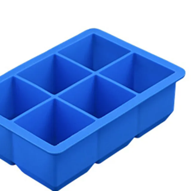 6-Cavity Large Ice Cube Tray Pudding Jelly Maker Mold Square Mould Silicone DIY