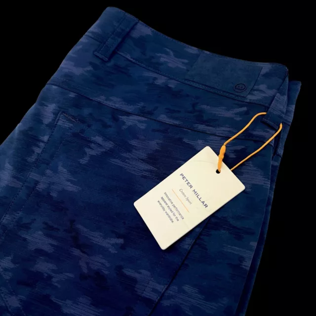 Peter Millar Crown Sport EB66 Performance Stretch Navy Blue Camo 5 Pocket Pants