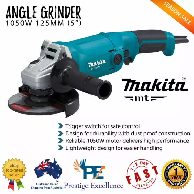 Makita Angle Grinder 125mm (5") MT Series Power Lightweight Grip Corded Tool NEW