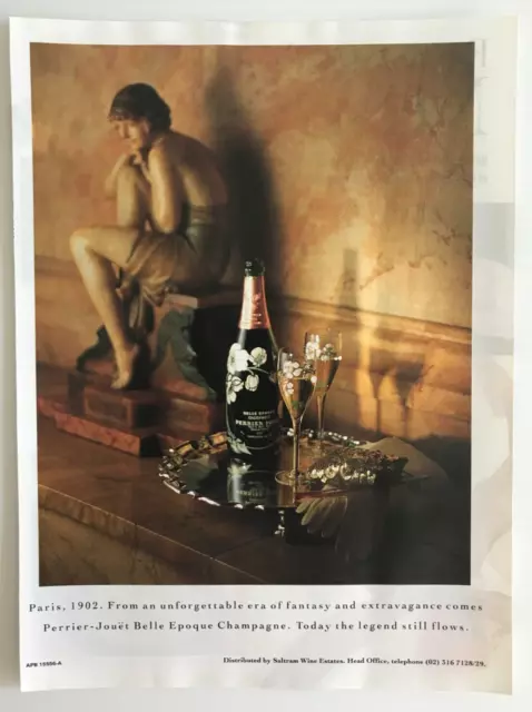 1991 PERRIER - JOUET Champagne PRINT AD Vintage Retro Art Deco PAPER ADVERT