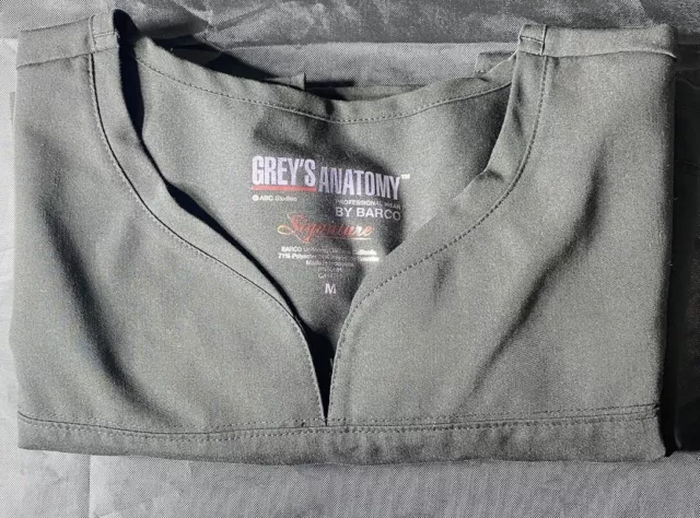 Grey's Anatomy by Barco Medical Scrub Top Women's Size Medium Dark Gray Pockets