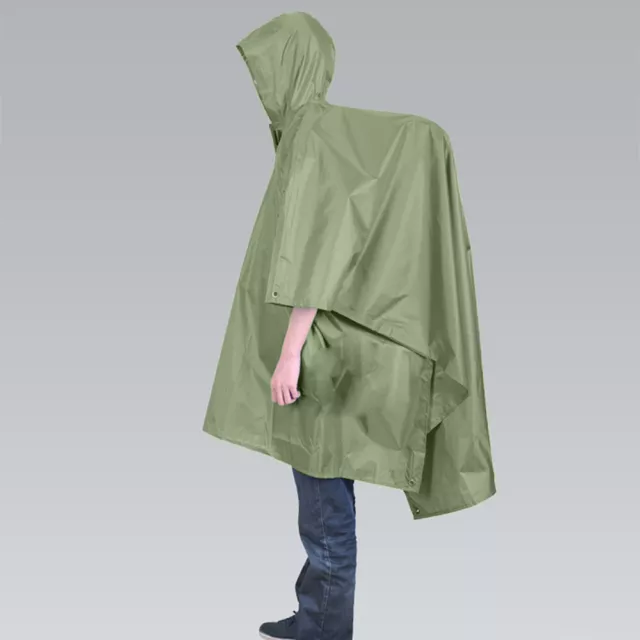 Poncho de Lluvia Impermeable Reutilizable Verde Senderismo Abrigo de Lluvia para Adultos