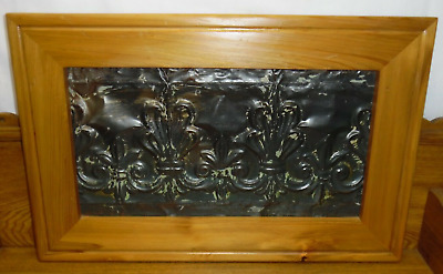 Framed Antique Victorian Tin Ceiling Tile From Pittsburgh PA