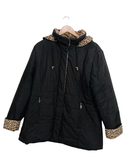 Doudoune Noire Femme Sherpa - Taille 38-40 - Longue, Col Rond - Matière PVC/polyester - Occasion Très Bon état