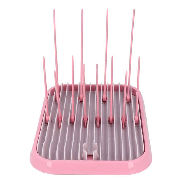 Soporte de secadora de biberones (rosa) para ahorro de espacios para biberón compacto soporte de secado U