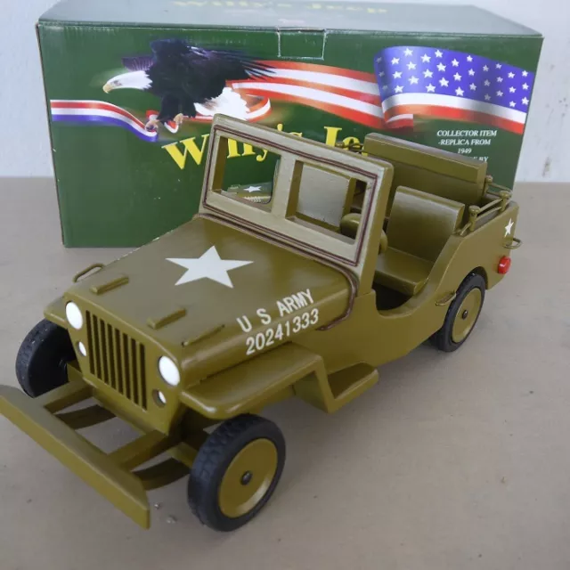 US Army Willys Jeep Collector Item Holz Wood Stück Sammlerstück Hugo Koch oliv