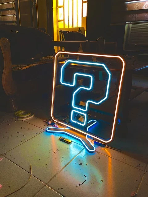 Custom LED Neon Sign Light Bespoke Lighting Personalised game room mario crash