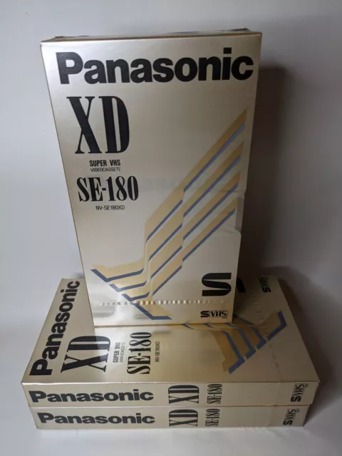 3 x Panasonic XD SE-180 Super VHS Blank Video Cassette Tapes - Brand New Sealed