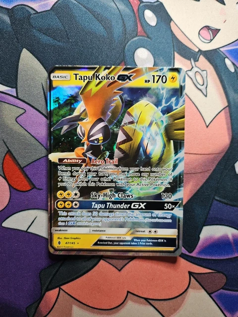 Tapu Koko GX 47/145 Sun and Moon Guardians Rising Pokemon Card NM