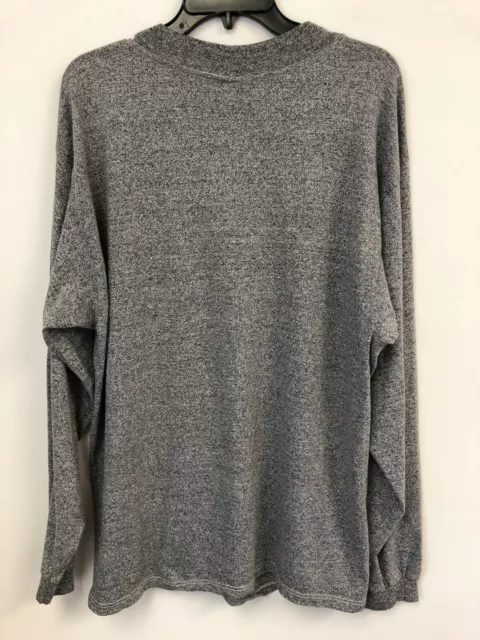 Men's Rush Long Sleeve Gray Cotton T-shirt, Speckled Textured Look, Sz XL, EUC 3