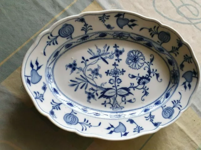 Meissen Teller / Platte = Blaumalerei antik blaue Schwerter + Masse 3 Platte RAR