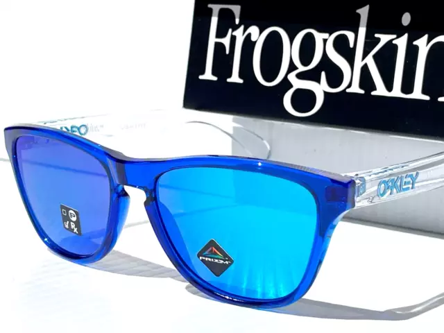 NEW Oakley FROGSKINS XS Crystal Blue PRIZM Sapphire YOUTH Sunglass J9006-34
