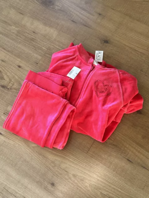 *NEW W/ TAGS* CHILDRENS PLACE Pink Velvet Jacket + Sweatpants size XL 14