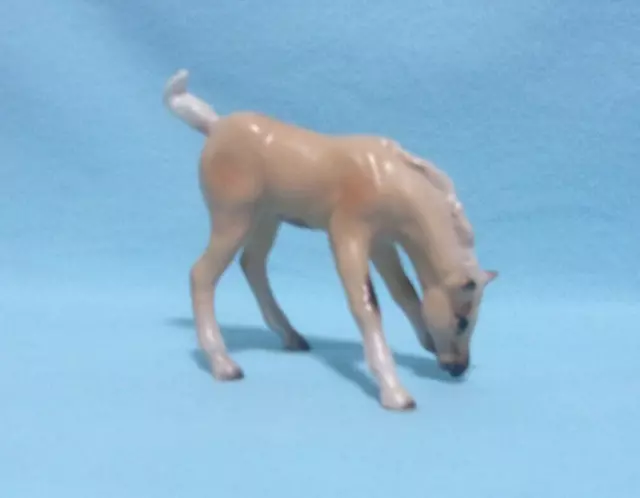 Vintage Lefton Grazing Palomino Foal Horse Figurine With Label Made In Japan