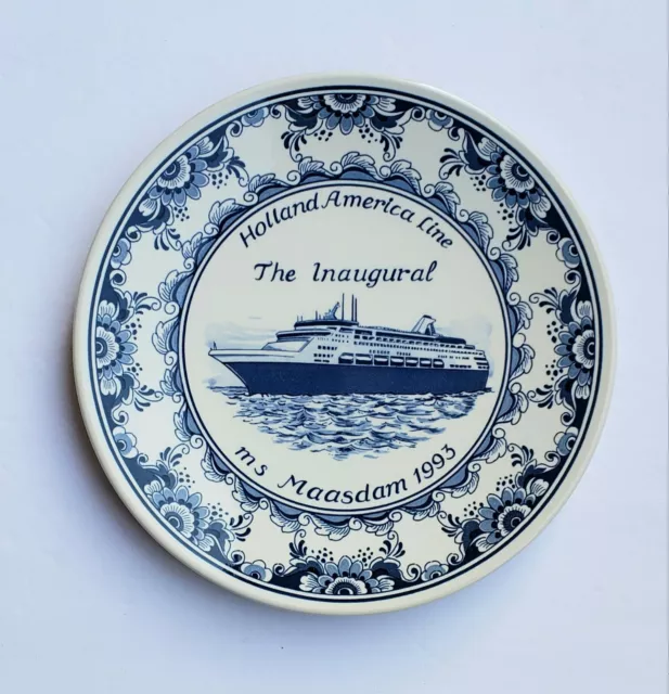 Holland American Line: The Inaugural Ms. Maasdam ~Vintage 1993 Collector's Plate