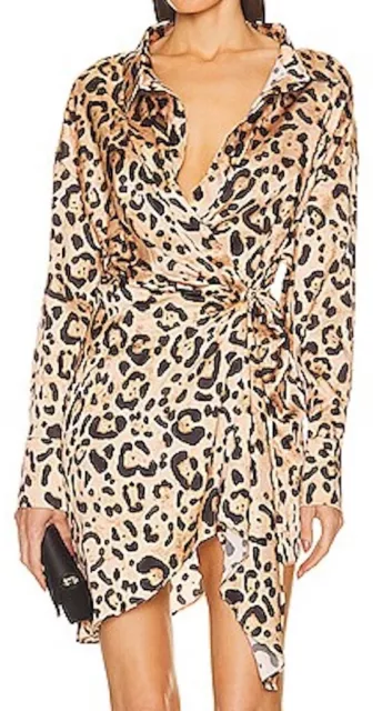 WOW! New Tags SER.O.YA "Demi" stretch silk leopard print dress small $495