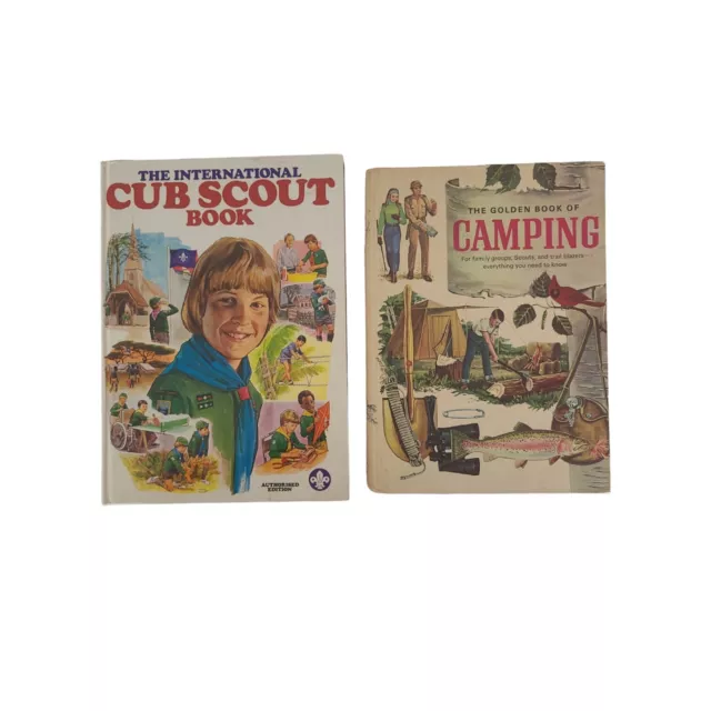 Vintage The Golden Book Of Camping 1971 & The International Cub Scout Book 1973