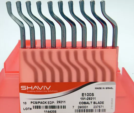 Shaviv 29211 10pcs E100S Cobalt Deburring Blades Steel,Stainless,Copper,Plastic