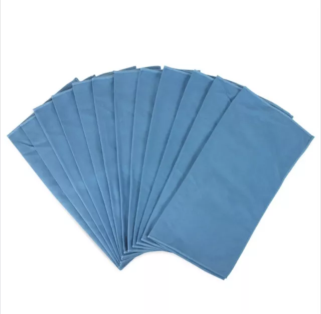 12 Pack of Glass Cleaning Microfiber Cloths 16 x 16 Blue Suede All Purpose Cloth