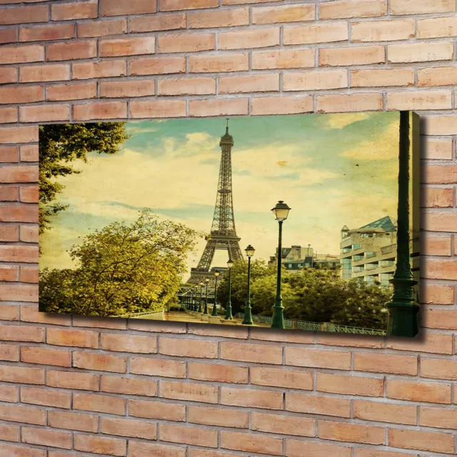 Cuadros Modernos Sobre Lienzo Para el Salón 120x60 Torre Eiffel París
