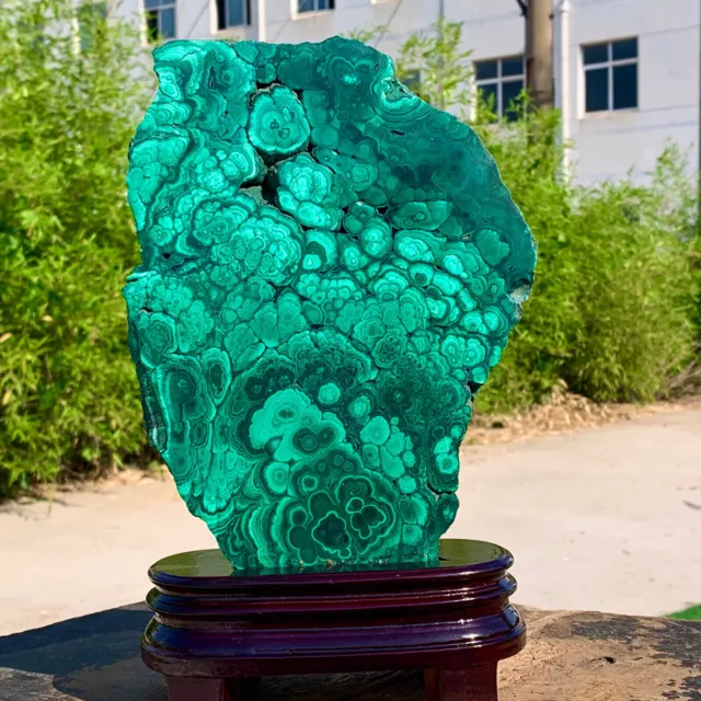5.5LB Natural glossy Malachite transparent cluster rough mineral sample