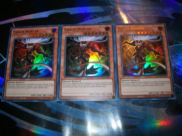 3x Chaos Hunter 1st Edition Ultra Rare MAMA-EN051 Yu-Gi-Oh!