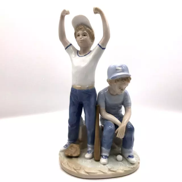 Paul Sebastian THE HOME RUN 1989 Two Boys Playing Baseball Porcelain Figurine