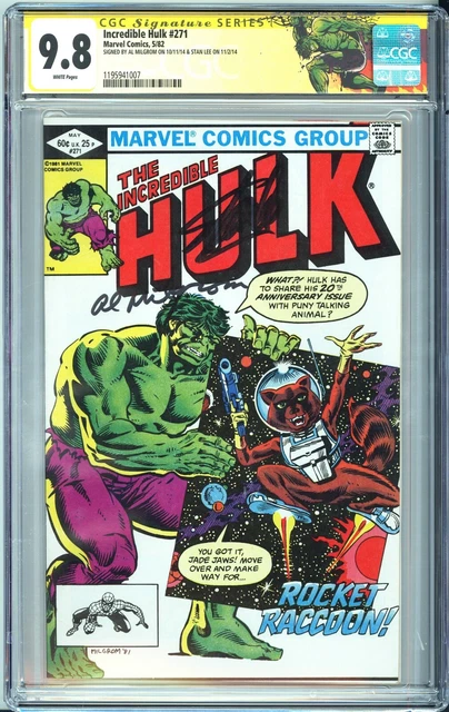 Incredible Hulk #271 1st Rocket Raccoon Signed by Stan Lee Al Milgrom CGC 9.8 ss