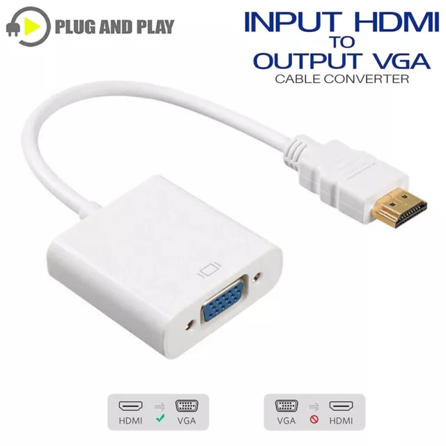 1080P HDMI Male To VGA Female Converter Adapter Cable For LCD Monitor Output