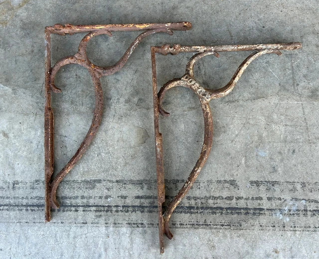 Antique Shelf Brackets Rustic Heavy Industrial Cast Iron Sink Mantle