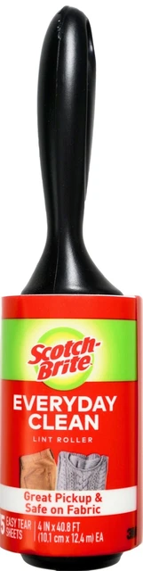 Scotch-Brite Lint Roller for Laundry Clothes Fuzz Pet Hair, 75 150 or 375 Sheets