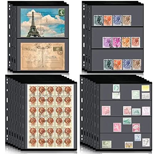 20 Sheets Stamp Pages Collector Stamp Collecting Album Binder Standard 9 Hole
