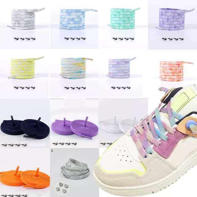 No Tie Elastic Lock Shoe Laces Easy No-tie Shoelaces Runners Trainer Kids Adults