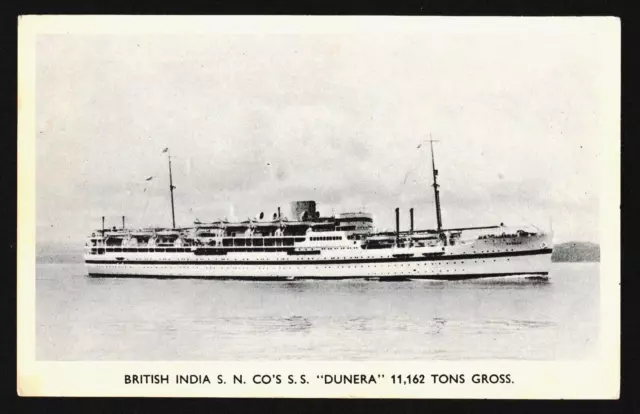 Troopship M.V. DUNERA (1937)  11,162 tons ... British India Steam Navigation Co