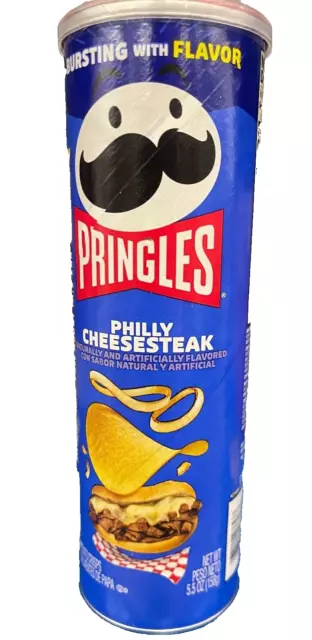 NEW PRINGLES PHILLY CHEESESTEAK FLAVORED POTATO CRISPS CHIPS 5.5 OZ (158g) CAN