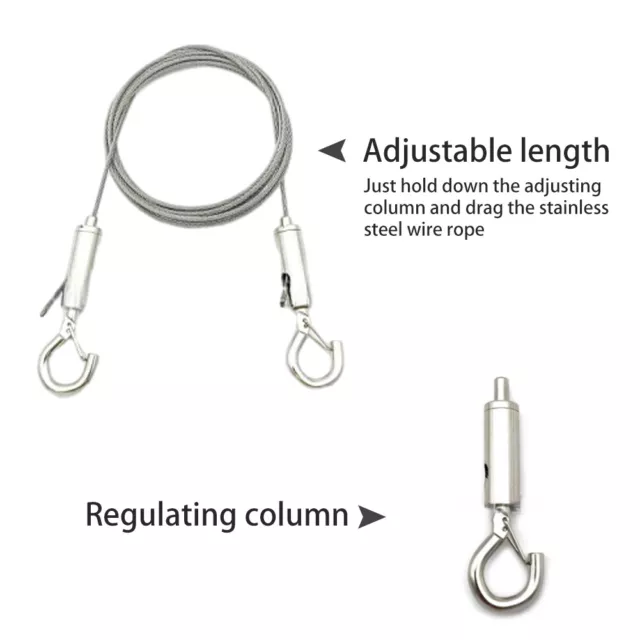 2PCS Adjustable Picture Hanging Wire Kit - Heavy Duty Hardware , 1M X1.5Mm  Stainless Steel Cables Hanging Rope 