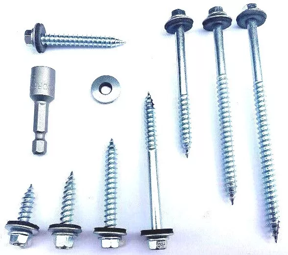 Timber Tek Roofing Screws Bolts  Fix Corrugated Sheet To Timber + Free Hex Bit