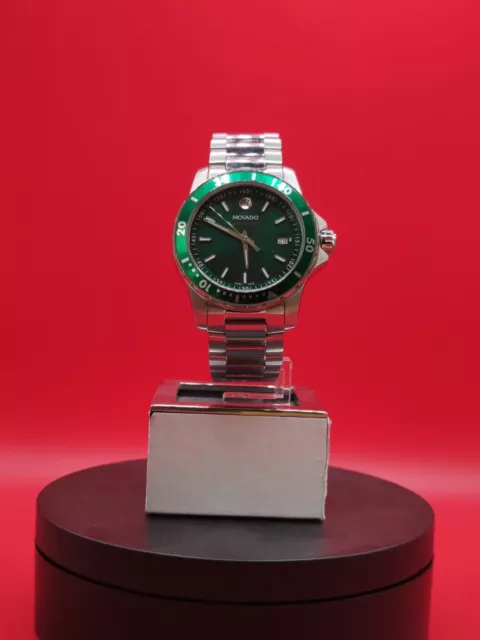 MOVADO Series 800 Green Dial Stainless Steel Men's Watch - 2600136